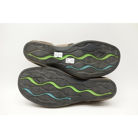 Clarks Artisan Brown Leather Split Toe Slide Heel Mules Shoes Women's 7.5 M - Picture 4 of 11